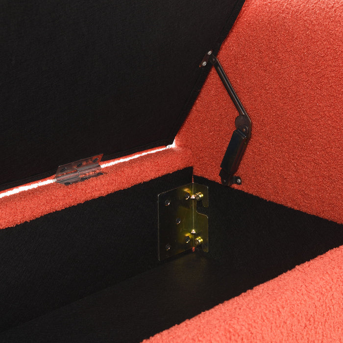 Modern Teddy Upholstered Large Bed End Bench With Arms And Storage