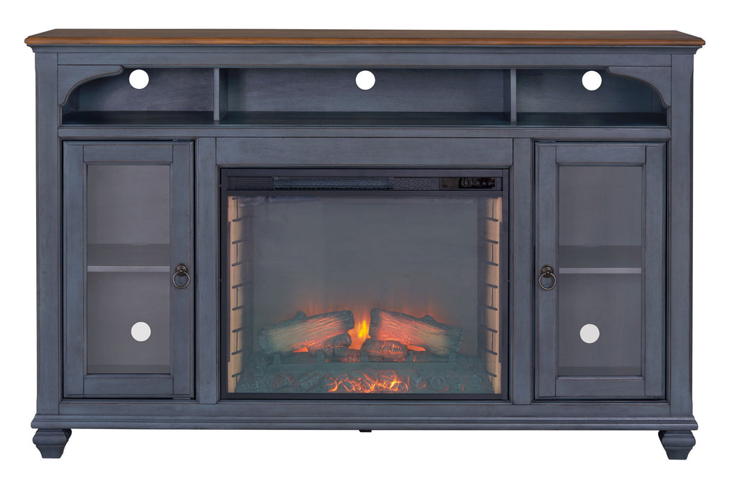 Fireplace TV Stand For TVs Up To 80" - Blue