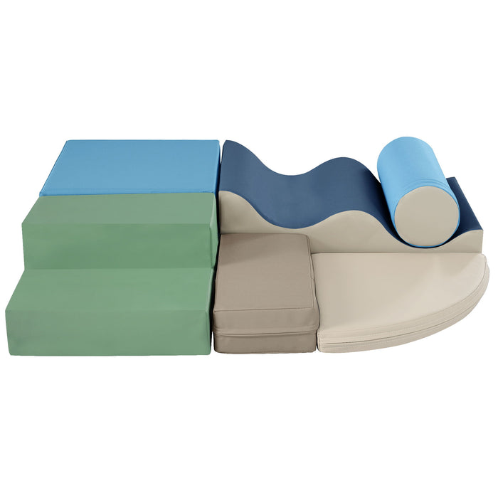 Soft Climb And Crawl Foam Playset 6 In 1, Soft Play Equipment Climb And Crawl Playground For Kids, Kids Crawling And Climbing Indoor Active Play Structure - Colorful