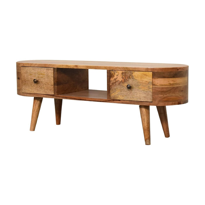 Mini Rounded Entertainment Unit - Oak