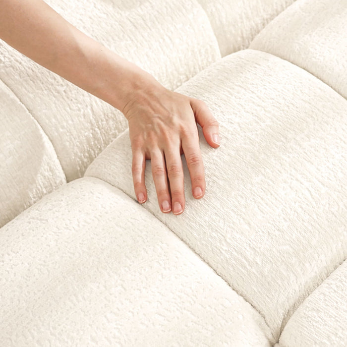 Sofa Set With Ottoman And Pillows, Textured, High Resilience Cushions