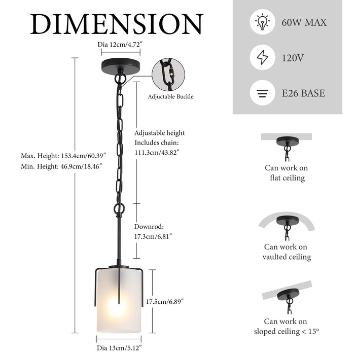 Adjustable Cylindrical Pendant Light