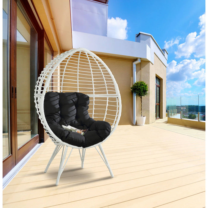 Galzed - Patio Lounge Chair - Black / White