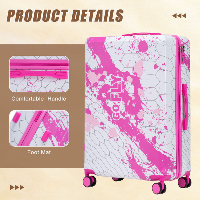 Luggage With Printed Pattern, Combination Lock