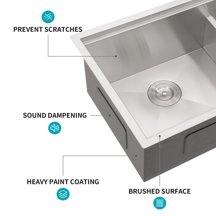 Modern Double Bowl Undermount Kitchen Sink