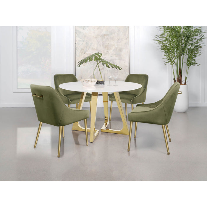 Imani - Round Marble Dining Table - Gold