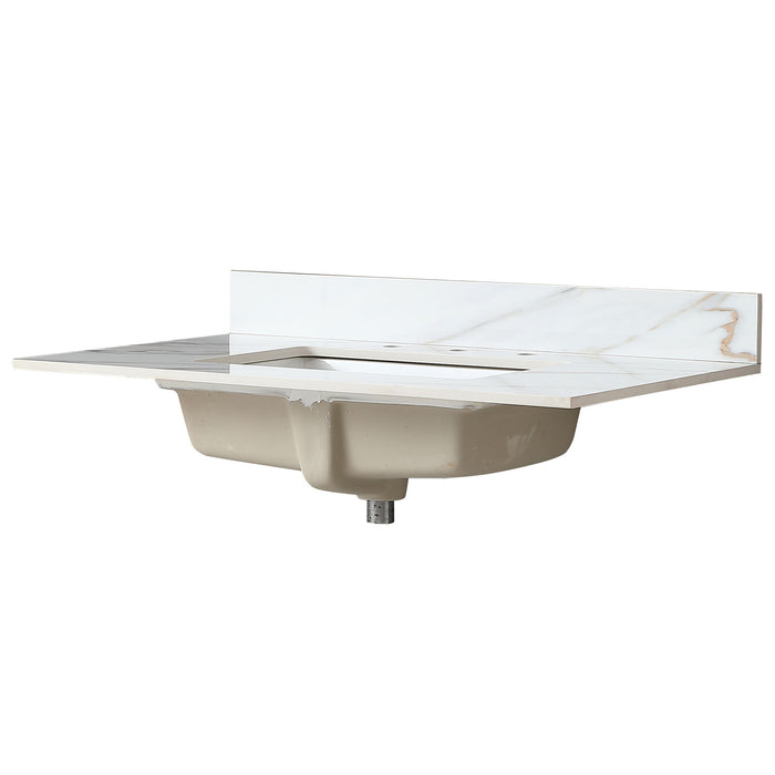 Vanity Top With Undermount Sink And Backsplash, Sintered Stone