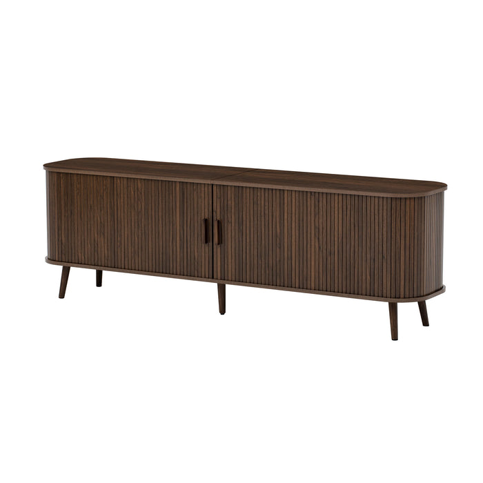 70" TV Stand, Media Center With Ample Storage - Dark Brown