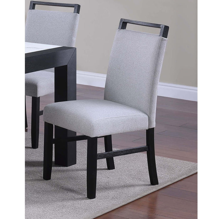 Dining Chairs With Handle Upper Backrest (Set of 2) - Charcoal