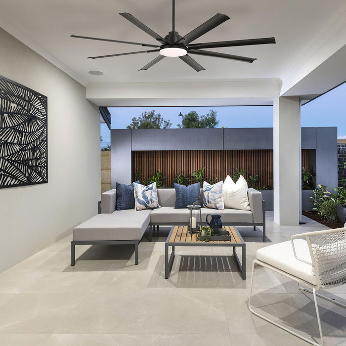 72" Large Design Ceiling Fan With Smart Remote Control, 6 Wind Speed DC Motor For Living Room - Black