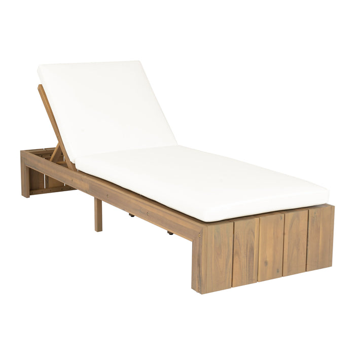 Adjustable Outdoor Chaise Lounge Patio Recliner With Removable Cushion