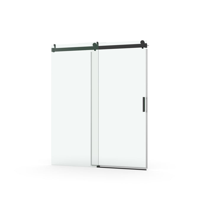 Frameless Soft-Closing Shower Door, 1/4" (6 Mm) Tempered Glass Single Sliding With Explosion Proof Coating