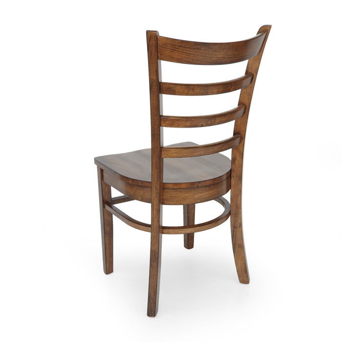 Farmhouse Style Dining Chair Set With Traditional Ladder Back Design