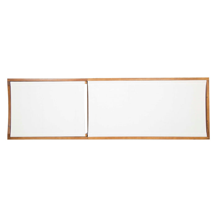 Outdoor Chaise Lounge With Acacia Wood Frame - White / Teak