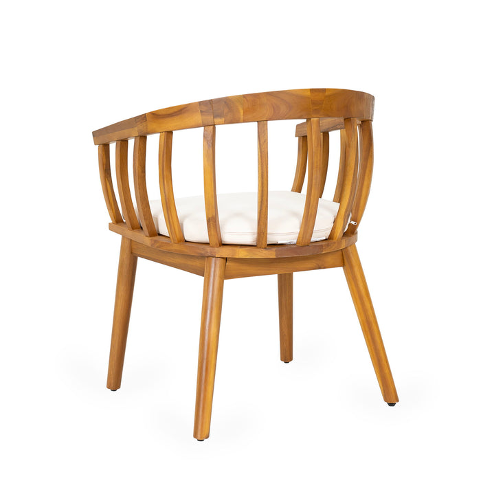 Klismos - Dining Armchair (Set of 2) - Teak / Beige