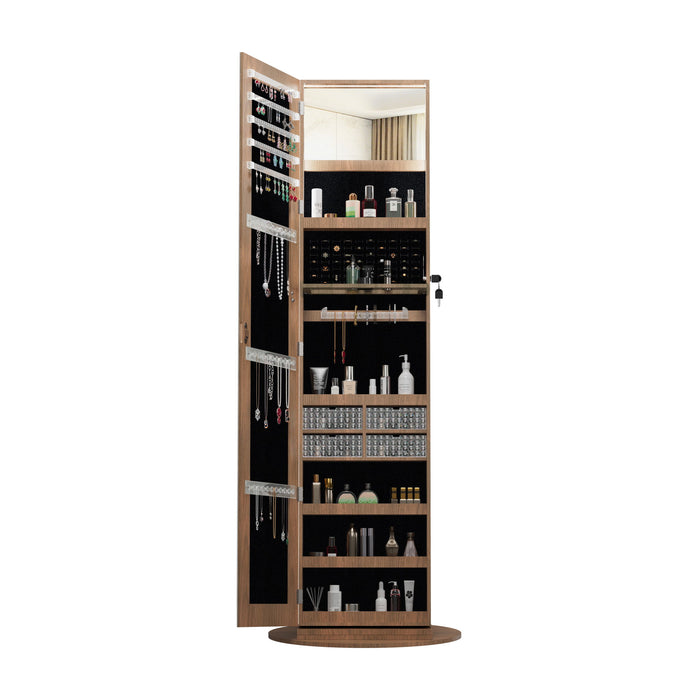 Swivel Jewelry Cabinet With Full Length Mirror