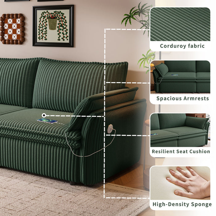 2 In 1 Convertible Sofa Bed, Multi Functional Living Room Furniture