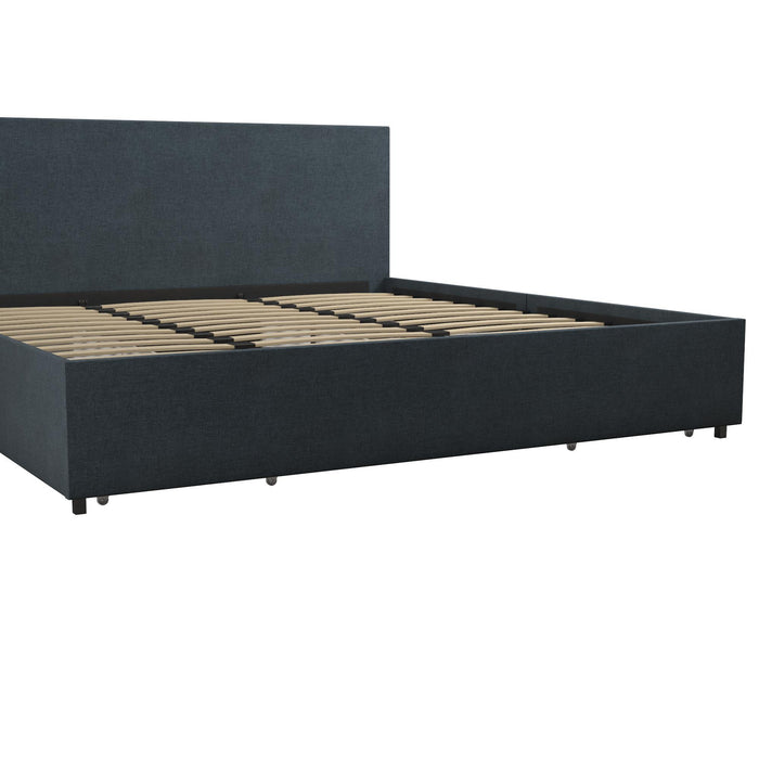 Kelly - King Upholstered Bed With Storage - Navy