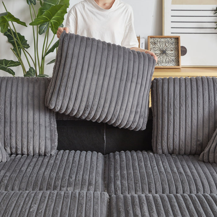 3 Seater Sofa With 2 Ottomans For Living Room