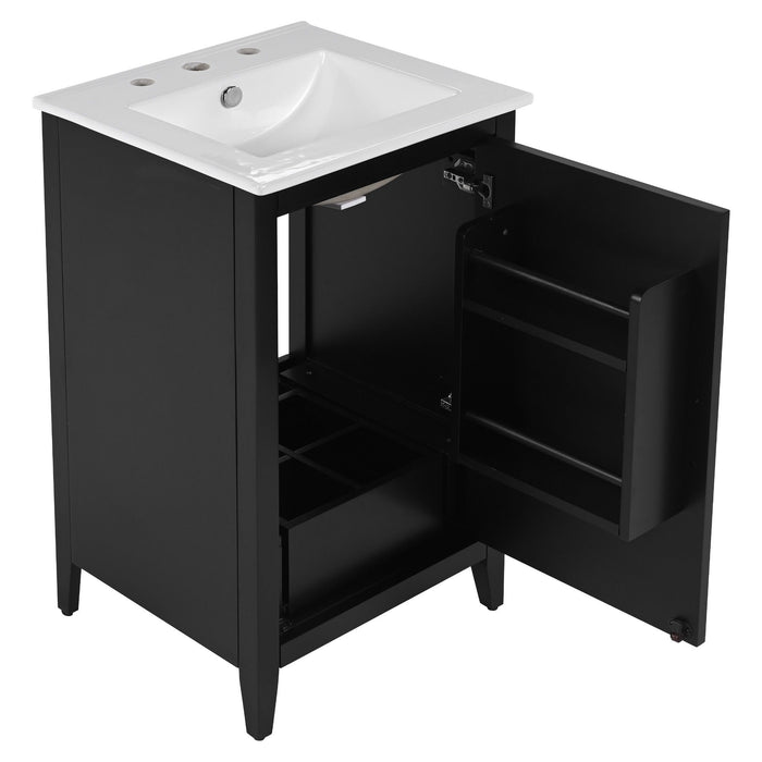 Modern Bathroom Vanity With Sink, Functional Drawer, Soft- Closing Door