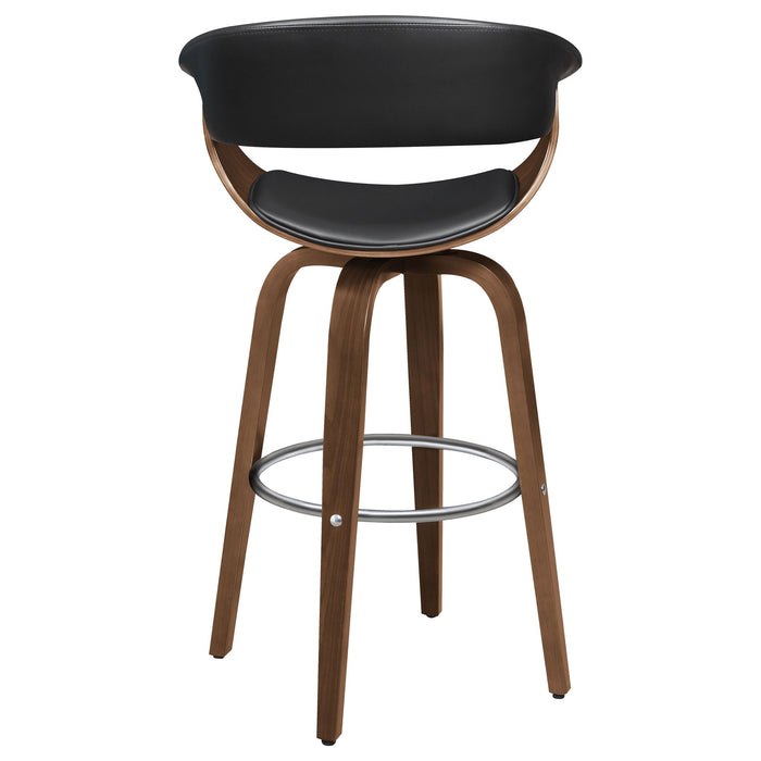 Swivel Bar Stool Elegant Design With Upholstery - Walnut