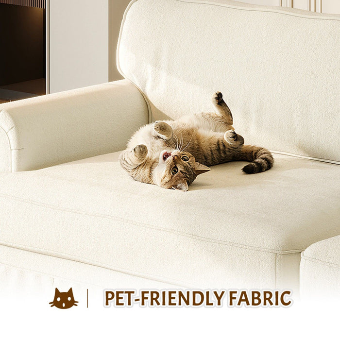 Luxuriously Comfortable Cloud Couch Sofa With Elegant Rolled Arms & Pleated Skirt Design