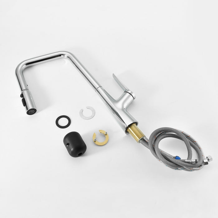 Professional Kitchen Faucet With 3 Function 360 Sprayer And 1 Touch Switching