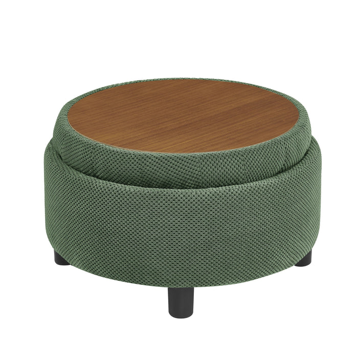 Storage Round Footstool Table Ottoman
