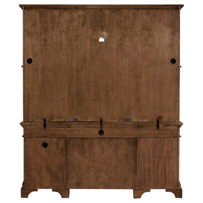 Stigham - 5 Drawer Credenza With Hutch - Oak