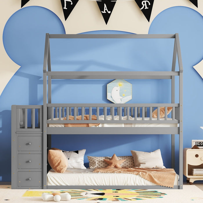 Bunk Bed With Shelves And Drawers, Storage Focused Design