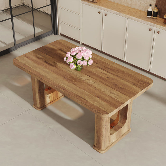 Stylish Wood Color Textured Dining Table Material With Wood Grain Stickers - Transparent / Wood