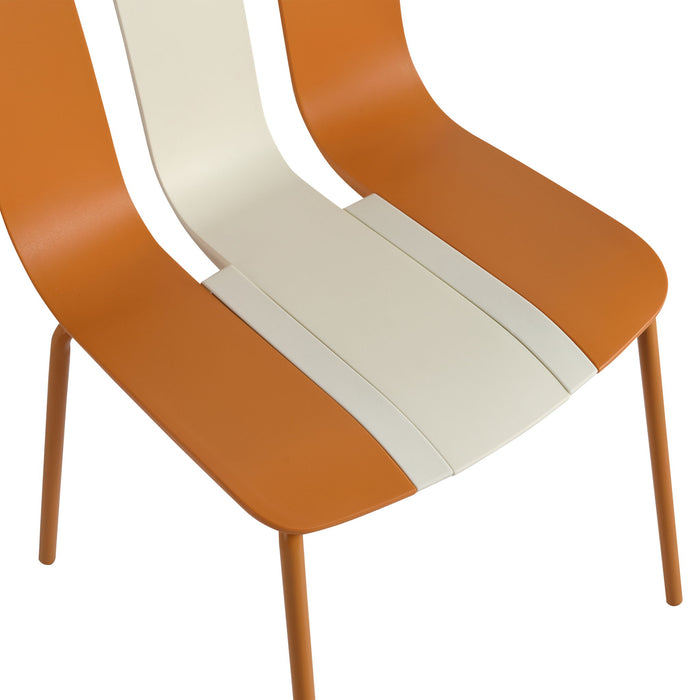 Modern Striped Blocking Single Chairs, Waterproof And Fade Resistant (Set of 4)