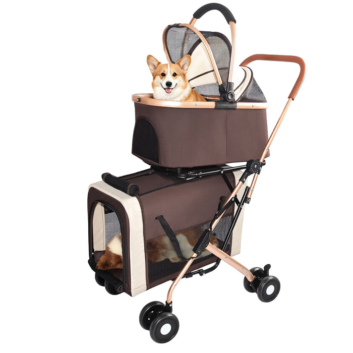 Double Pet Stroller For Dogs And Cats