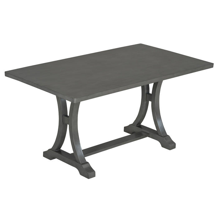 Dining Table Set With 4 Upholstered Chairs And Bench
