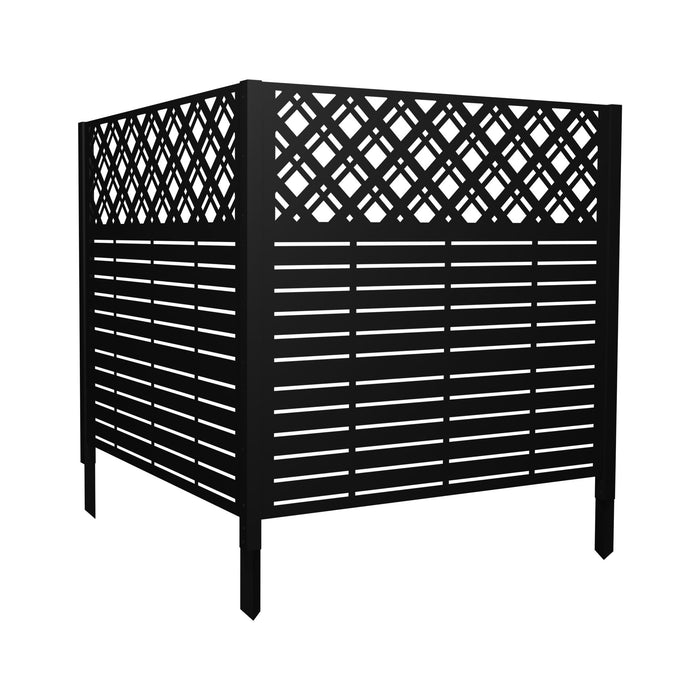 2 Panels Privacy Screen Outdoor Privacy Panels, Trash Can Enclosure, Air Conditioner Fence - Black