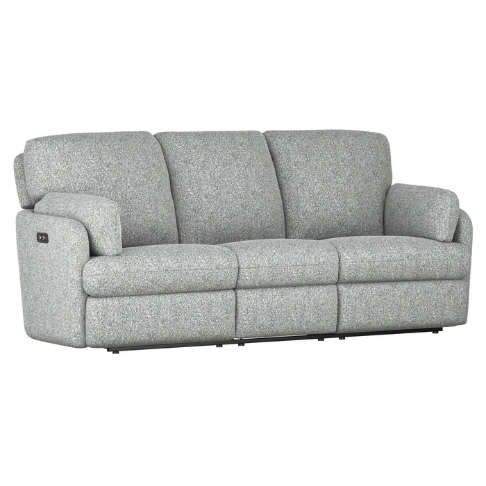 Albus - 88" Power Sofa With Hidden Arm Storage - Speckled Gray