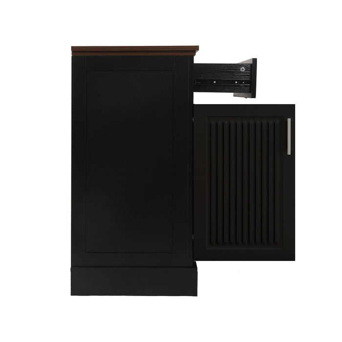 Fluted Sideboard Buffet Cabinet With 4 Doors And 3 Drawers