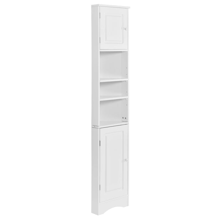 Multi Functional Corner Cabinet With Adjustable Shelves And 2 Doors