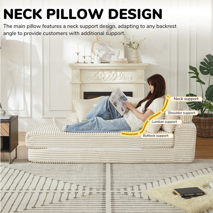 Semi Circular 2 In 1 Sofa Bed With Neck Pillow And Throw Pillows