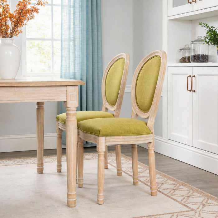 Upholstered With Round Back Dining Chairs (Set of 2)