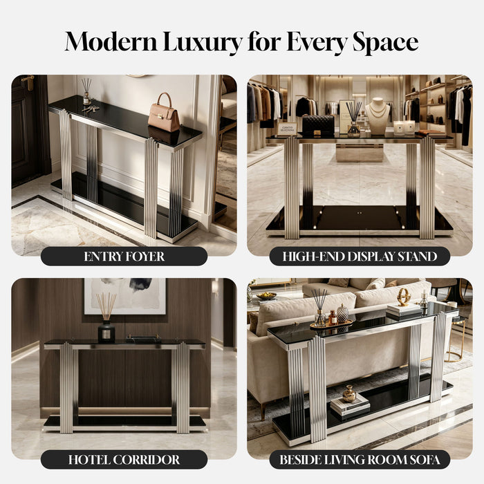 Console Table With Double Tier Storage