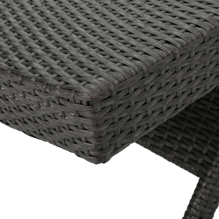 Salem - Contemporary Wicker Chaise Lounge With Arm, Weather Resistant