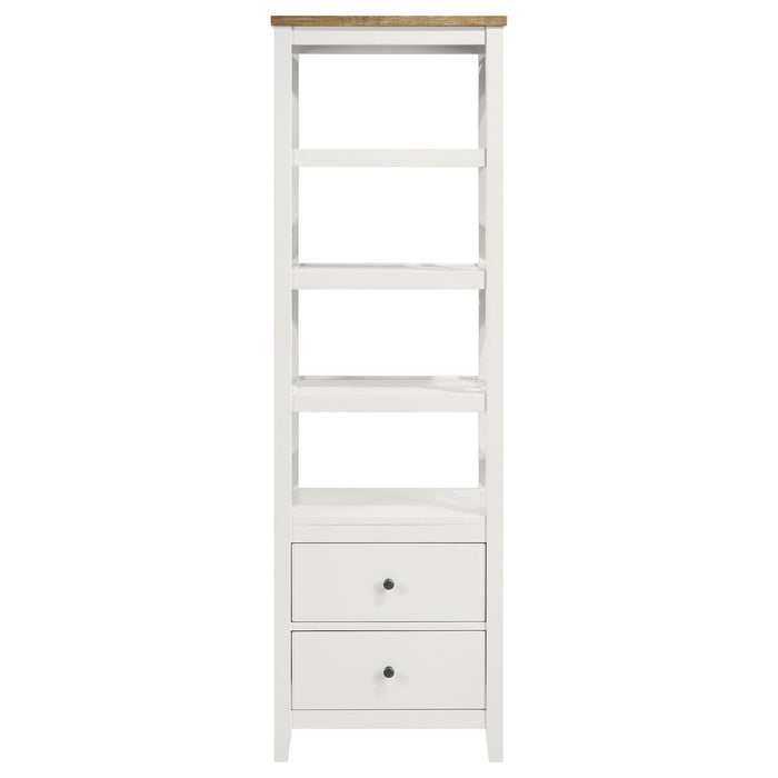 Delaney - 4 Shelf Bookcase With Top Storage Tower - White