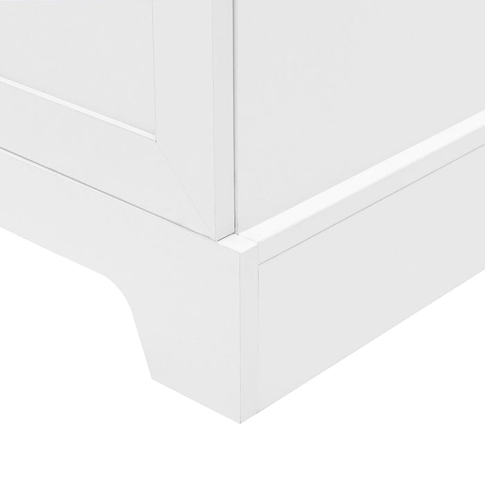 Storage Cabinet With Adjustable Shelves, 2 Doors, Rectangle Design For Bathroom