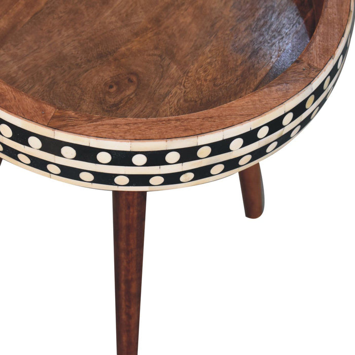 Small Patterned Nordic Style End Table