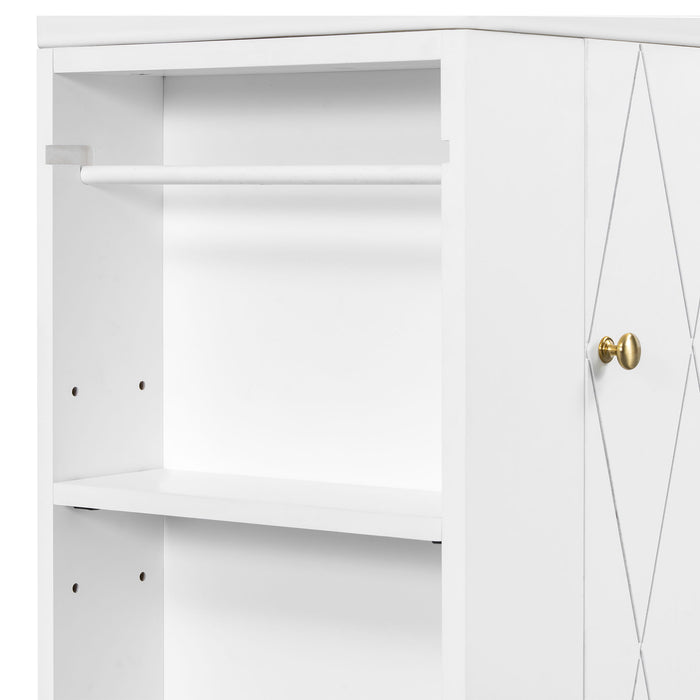 Modern Bathroom Vanity With Sink, Diamond Pattern Doors