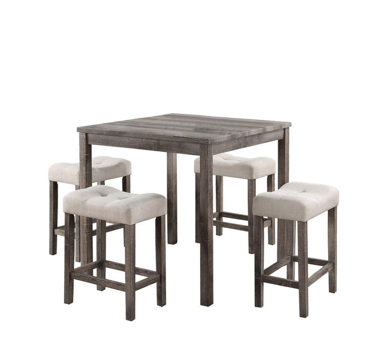 Lucian - Counter Height Pub Table With Tufted Stools