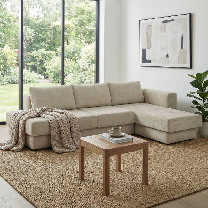 L-Shaped Modular Sofa With Double Layer Cushion