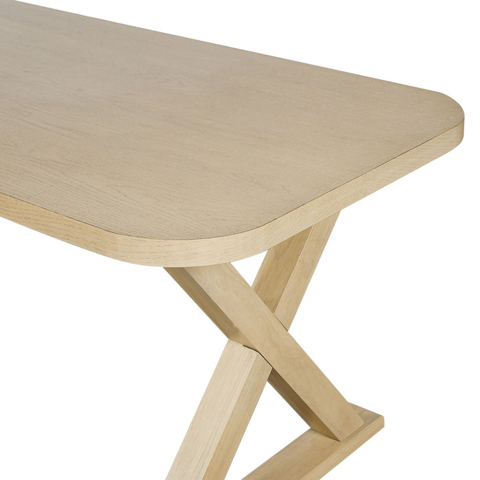Dining Table With X-Shaped Legs, Rectangular Indoor - Natural