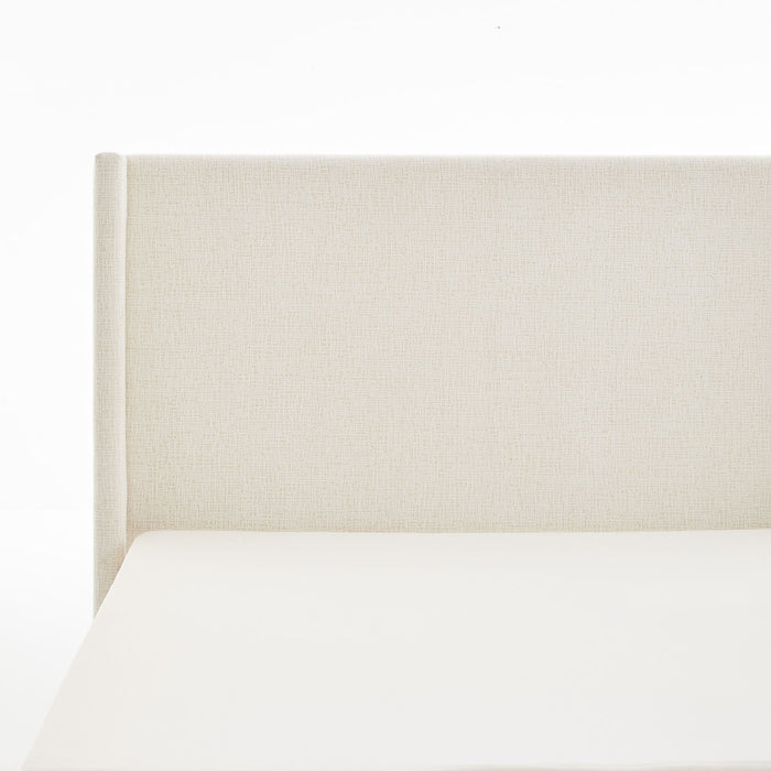 Hosford - Minimalist Upholstered Wingback Bed With Wood Base Platform